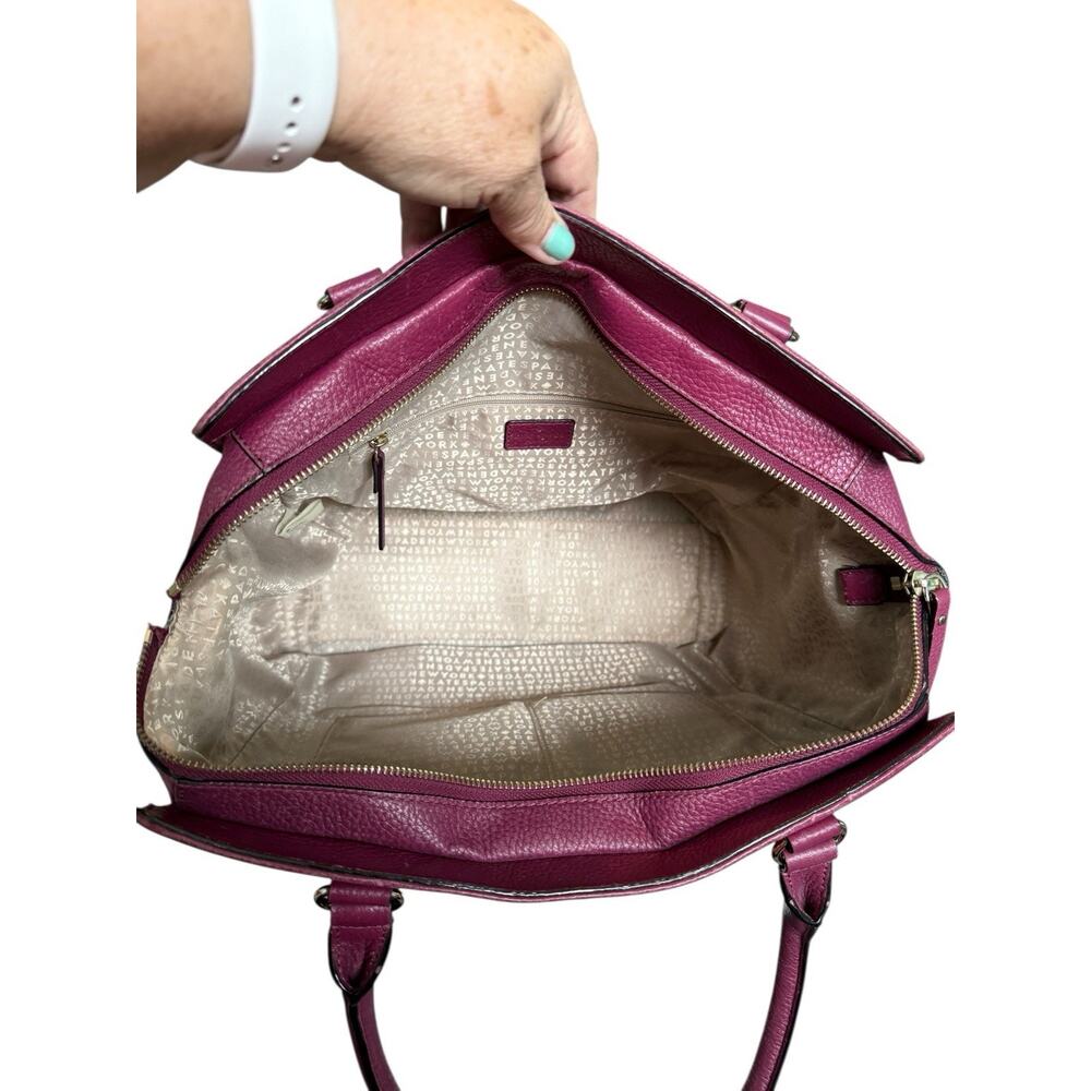 Kate Spade New York Baxter Street Fernrose Leather Shoulder bag Tote Bag Plum Lg - Picture 14 of 16